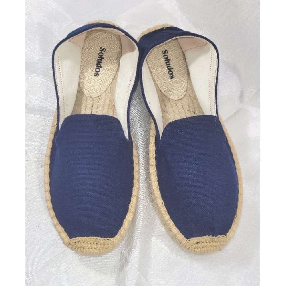 Soludos Women's The Original Canvas Dali Jute Espadrilles - Navy Blue - Sz 7-7.5